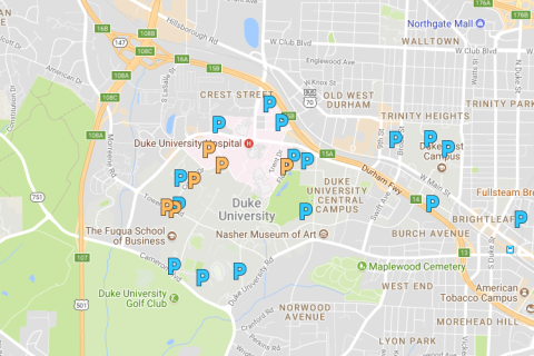 duke central campus map