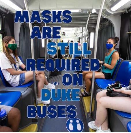 Keep wearing a mask on Duke Transit through spring semester 2022