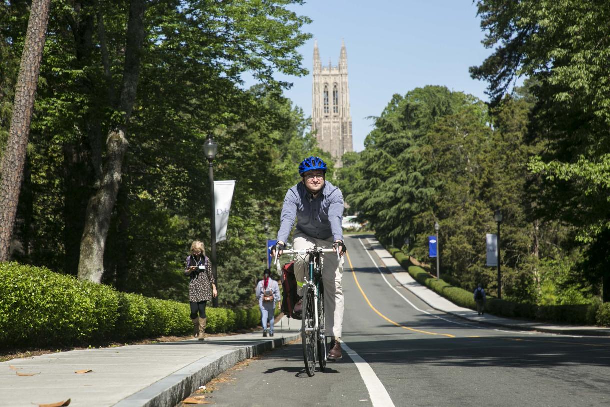 Biking on Chapel Drive