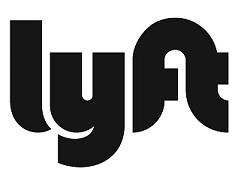 Lyft logo with black letters on white backgrouind